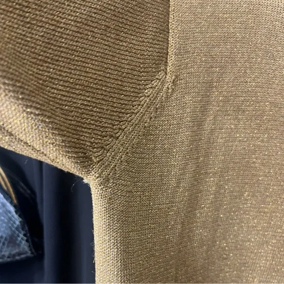 Vintage 1980’s Petite JH Collectibles Sparkling Gold Knit Short Sleeve Top PS - Picture 5 of 12